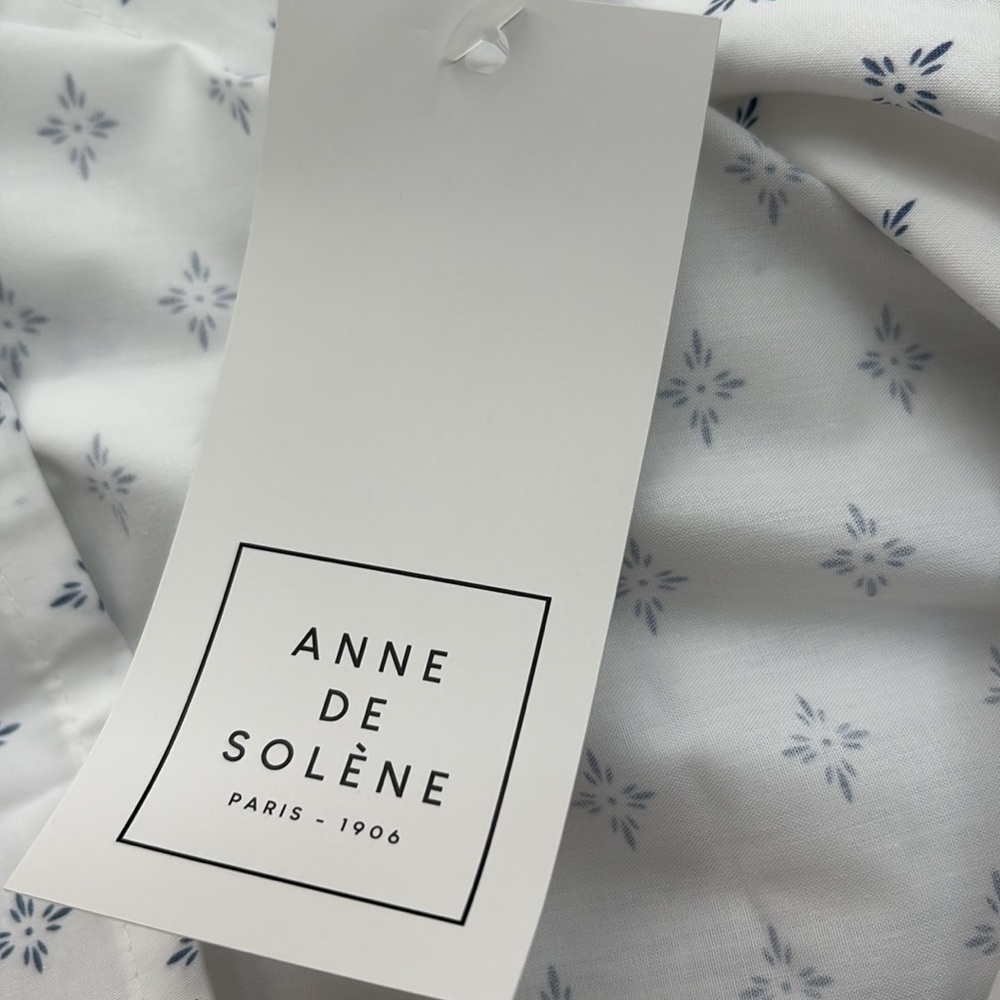 NEW Anne de Solene Paris Malacca Bleu 100% Organic Cotton Euro Pillow Sham 25" - Picture 5 of 5
